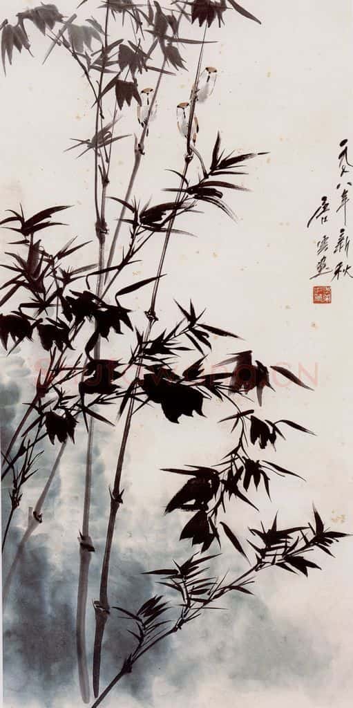 唐云 竹雀 书画作品