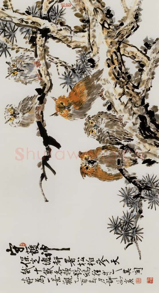  许鸿宾《守护神》书画作品
