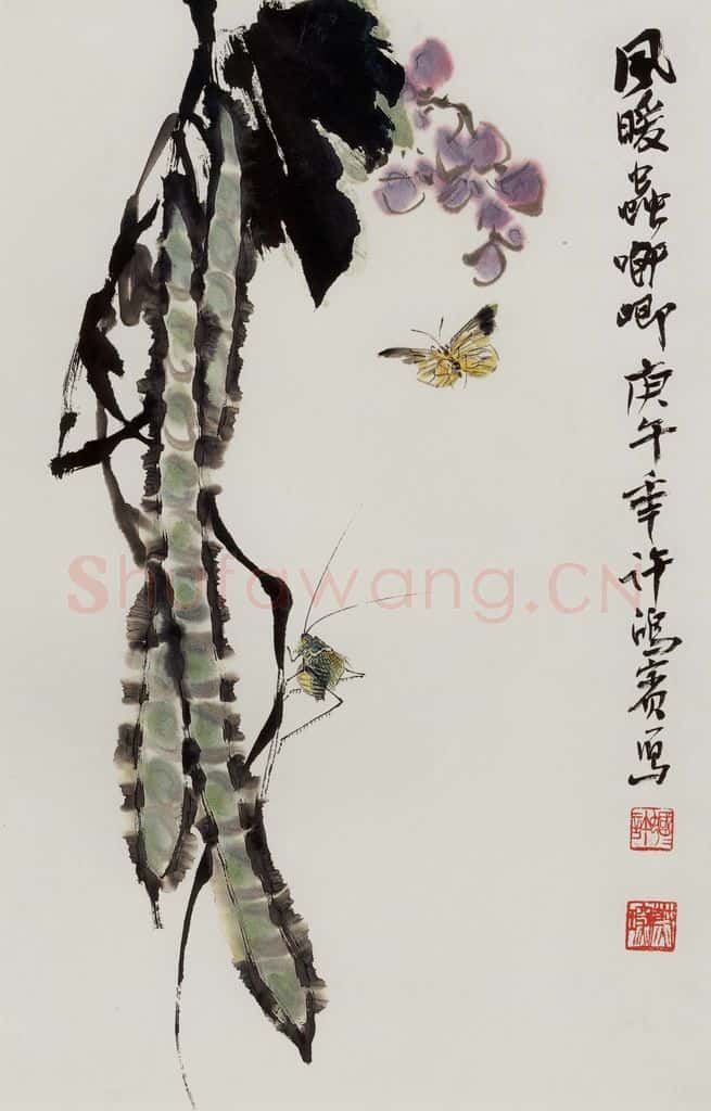  许鸿宾《风暖虫唧唧》书画作品