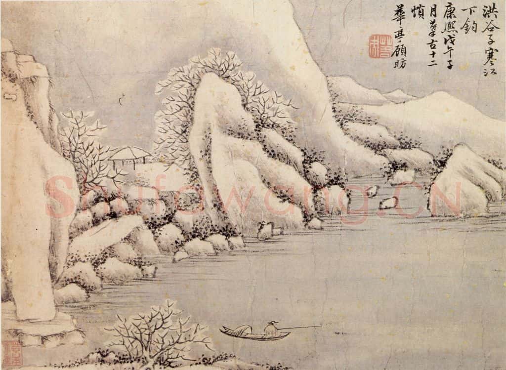 顾昉 仿古山水册 书画作品