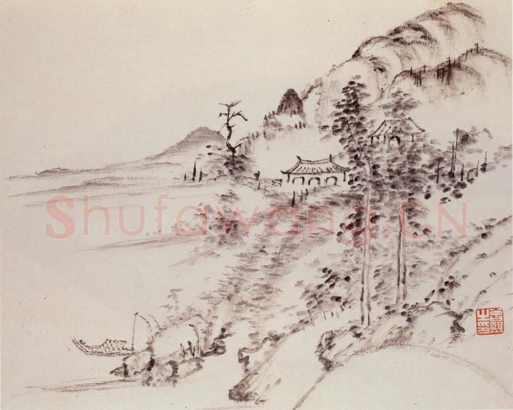 清 曾熙 干笔山水册(十二帧) 书画作品