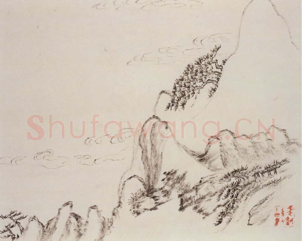 清 曾熙 干笔山水册 书画作品