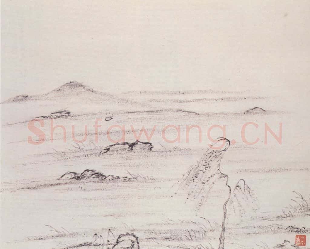 清 曾熙 干笔山水册 书画作品