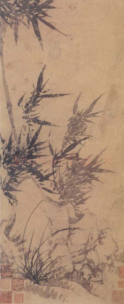 明 无款 修篁图轴 书画作品