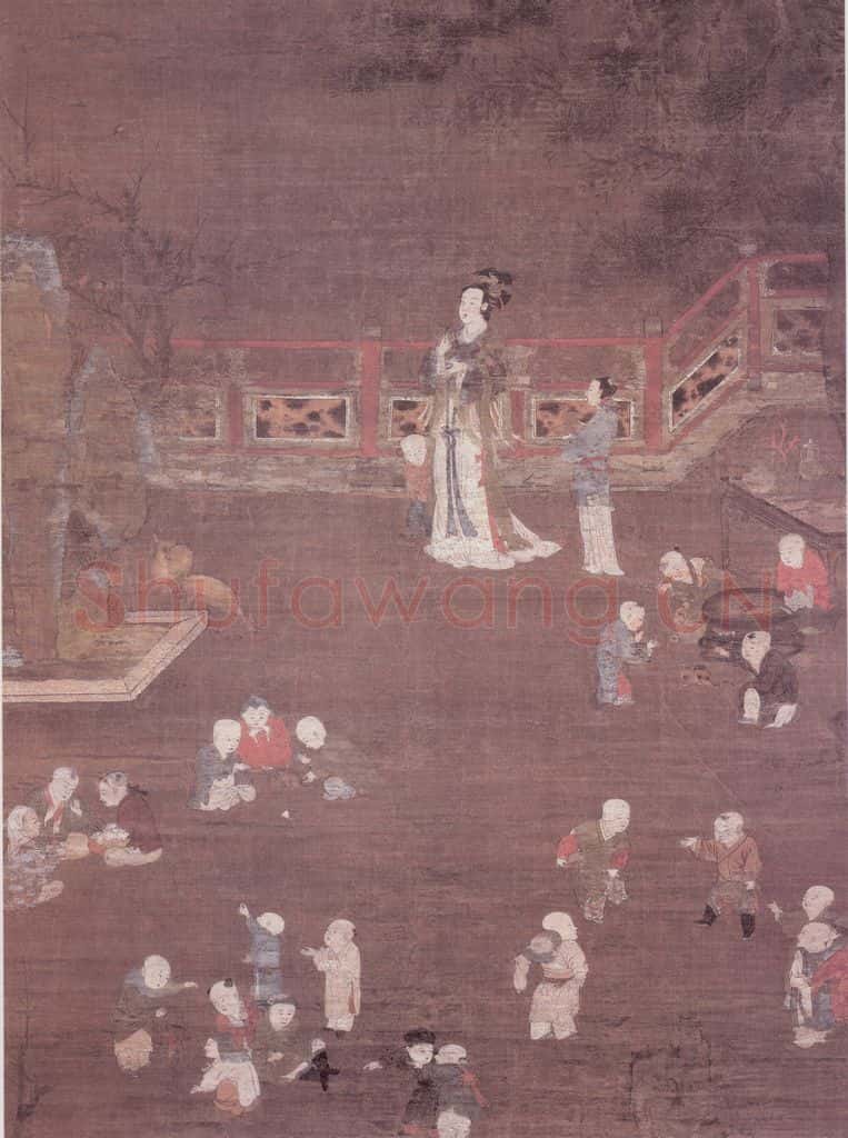 明 无款 婴戏图轴 书画作品