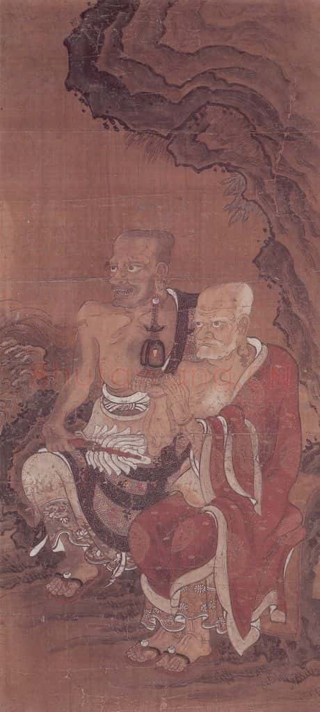 明 无款 十六罗汉像屏（八帧） 书画作品