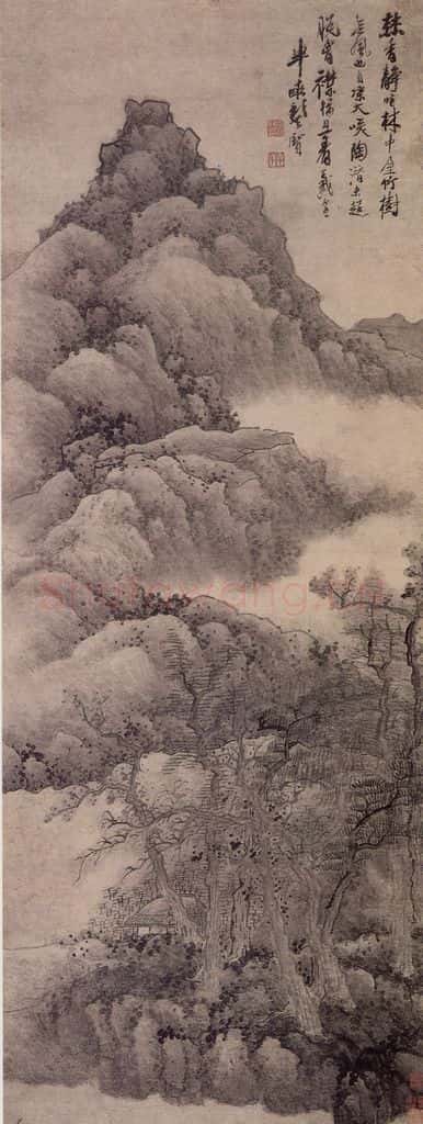 清 龚贤 溪山隐居图轴 书画作品