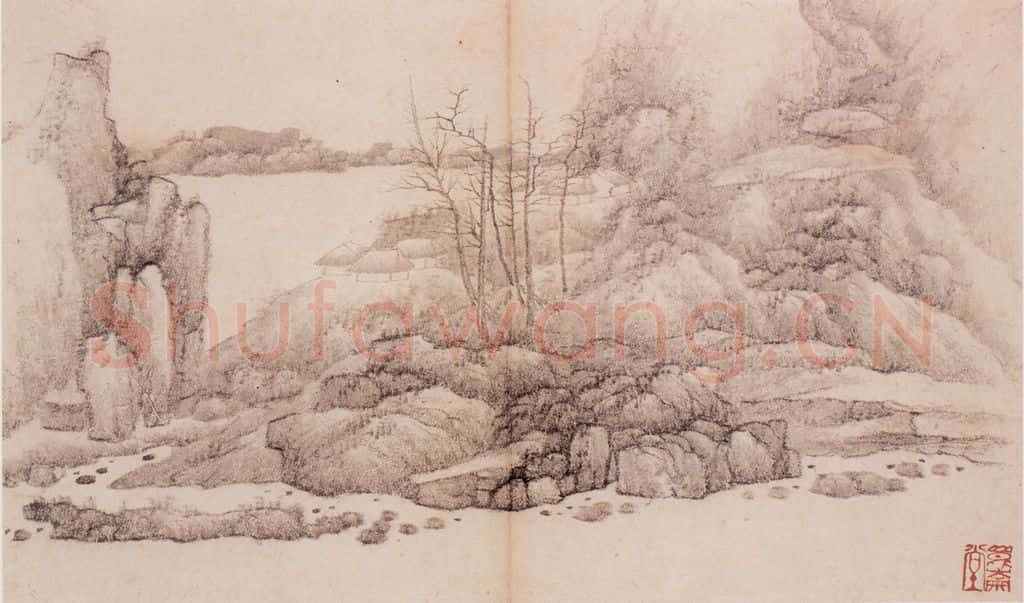 龚贤 山水册 书画作品