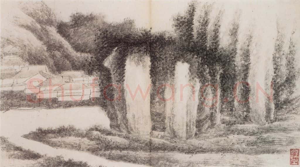  龚贤 山水册 书画作品