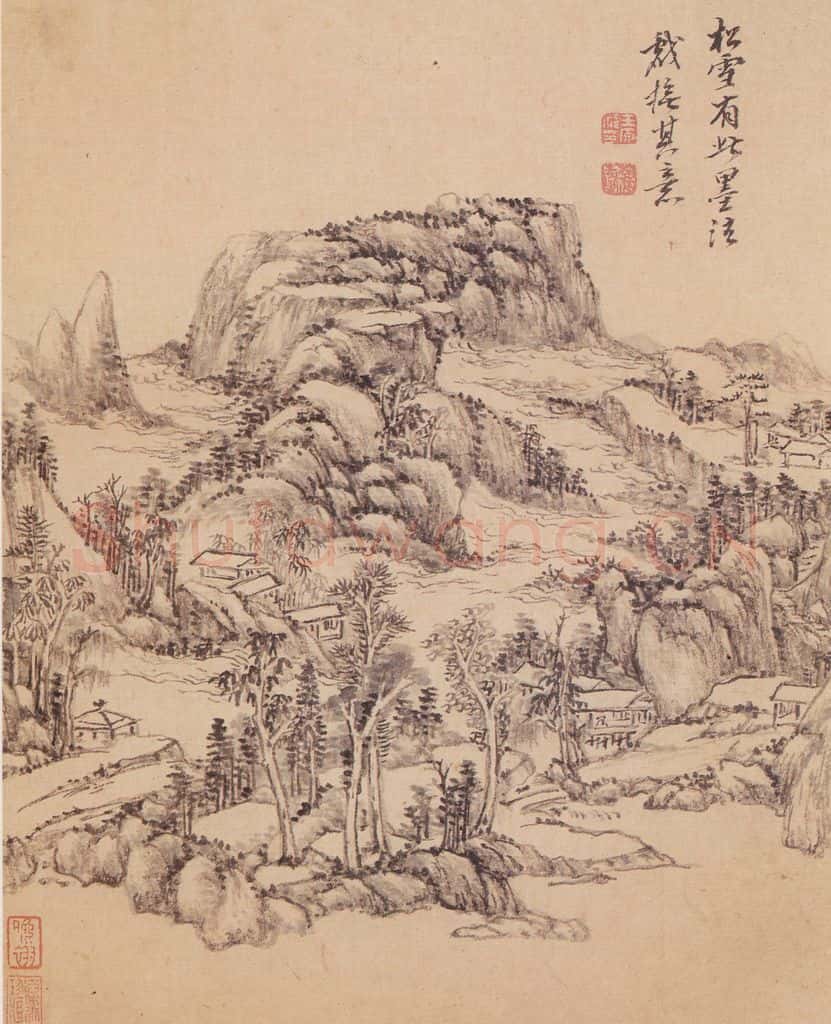 王原祁 仿古山水册 书画作品