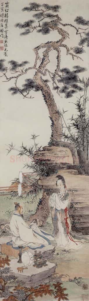  徐燕孙《参禅图》书画作品