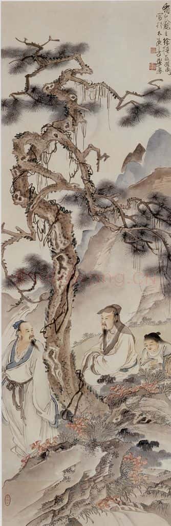 徐燕孙《松下高士》书画作品