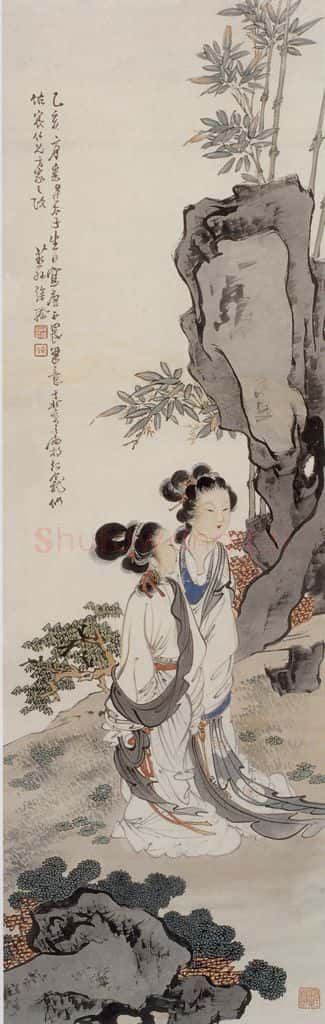 1935年 徐燕孙《双美图》书画作品