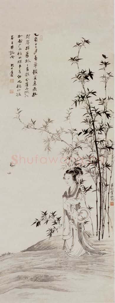 1935年 徐燕孙《扑蝶图》书画作品
