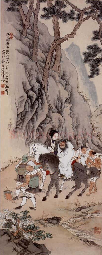 徐燕孙《钟进士游山图》书画作品