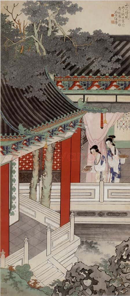 1936年 徐燕孙《上苑清晓》书画作品
