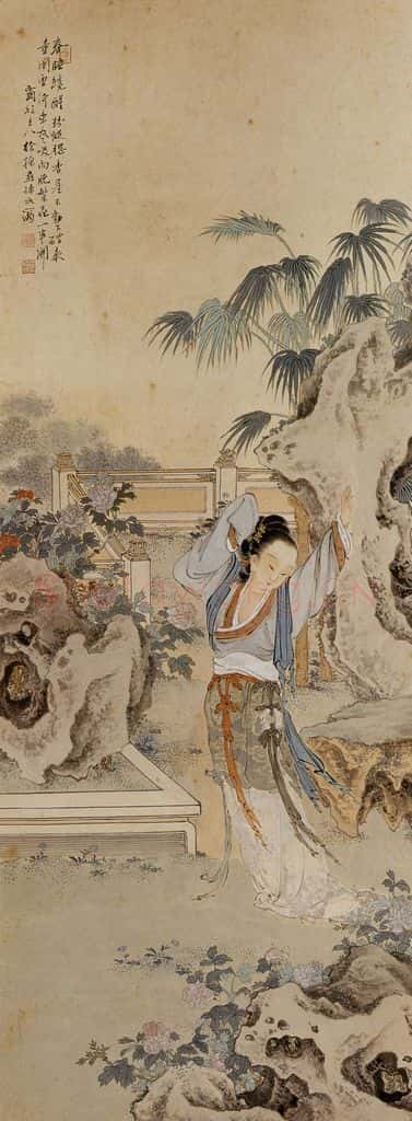 徐燕孙《春睡才醒》书画作品