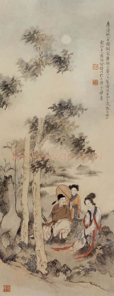  徐燕孙《李清照词意图》书画作品