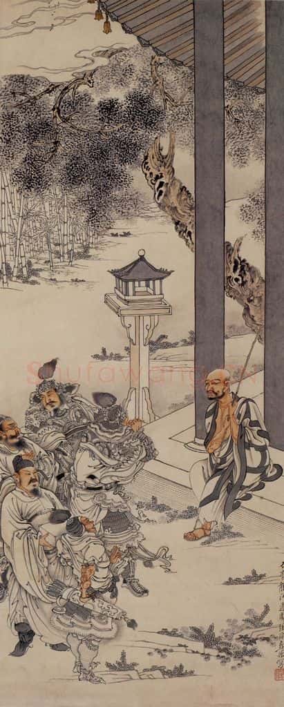徐燕孙《石李龙问道图》书画作品
