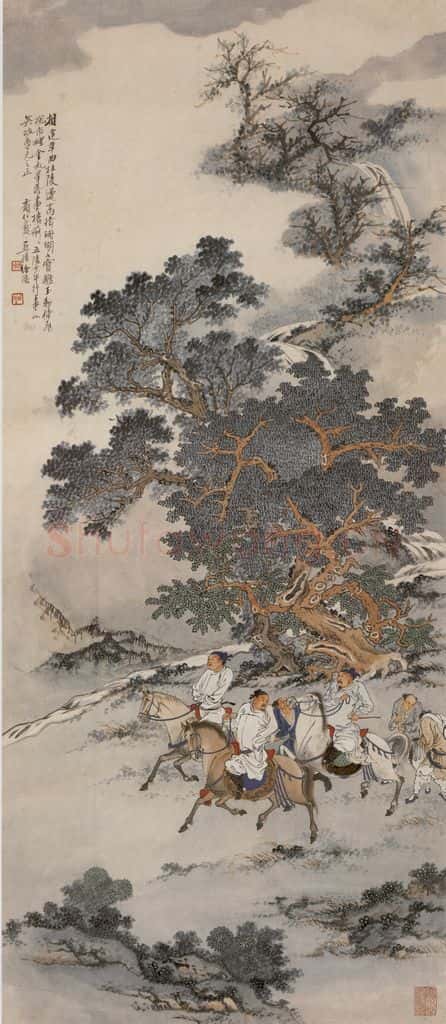  徐燕孙《五陵少年》书画作品