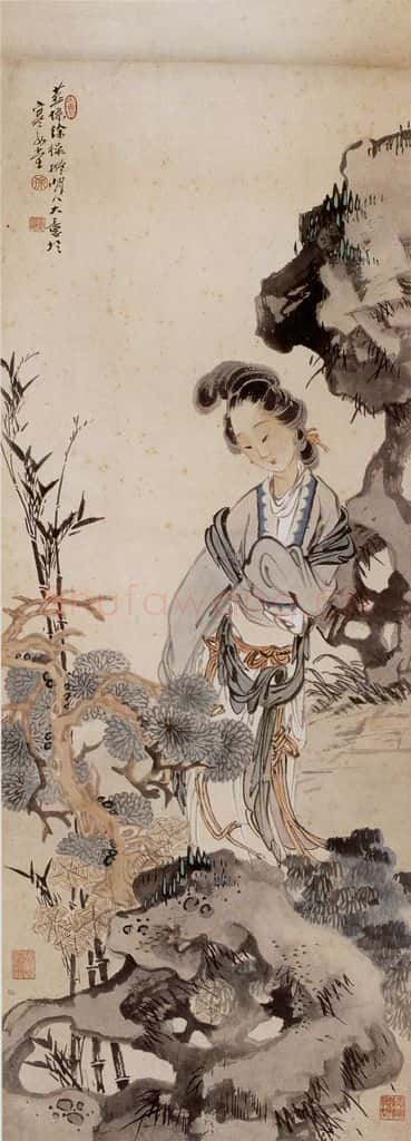  徐燕孙《仿古代仕女》书画作品