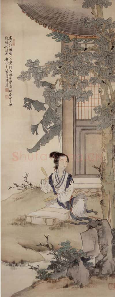 1939年 徐燕孙《槌衣女》书画作品