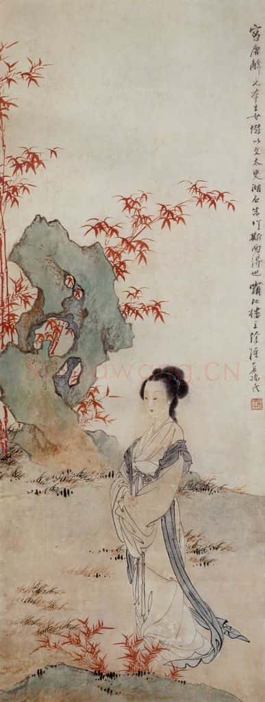 徐燕孙《防唐解元仕女图》书画作品