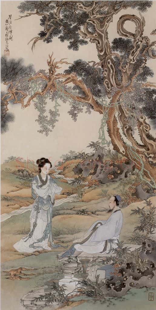  徐燕孙《琴操参禅》书画作品
