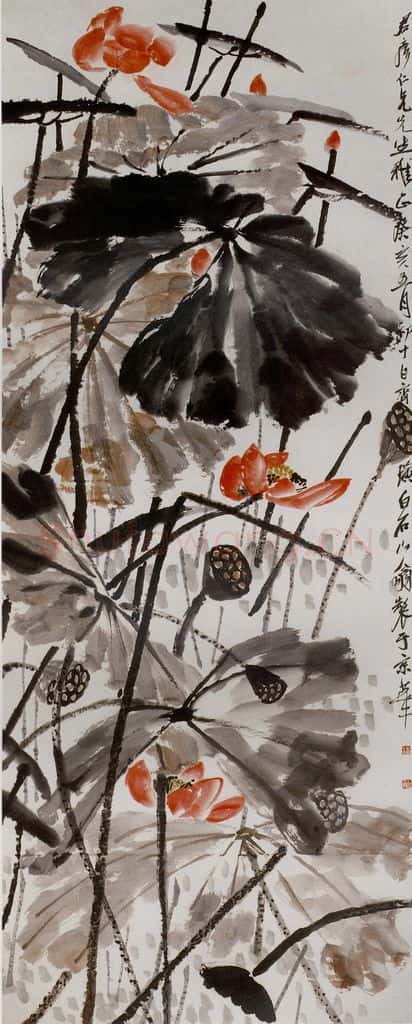 1923年 齐白石《秋荷图》书画作品