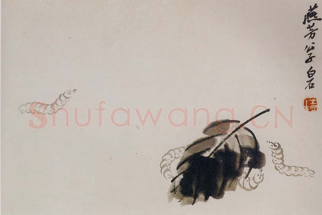 1924年 齐白石《花鸟鱼虫册页》书画作品