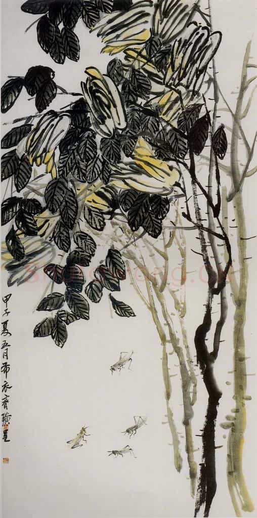 1924年 齐白石《佛手昆虫》书画作品