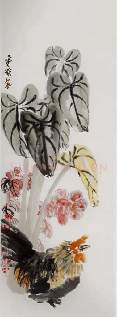 1924年 齐白石《花鸟四条屏》书画作品