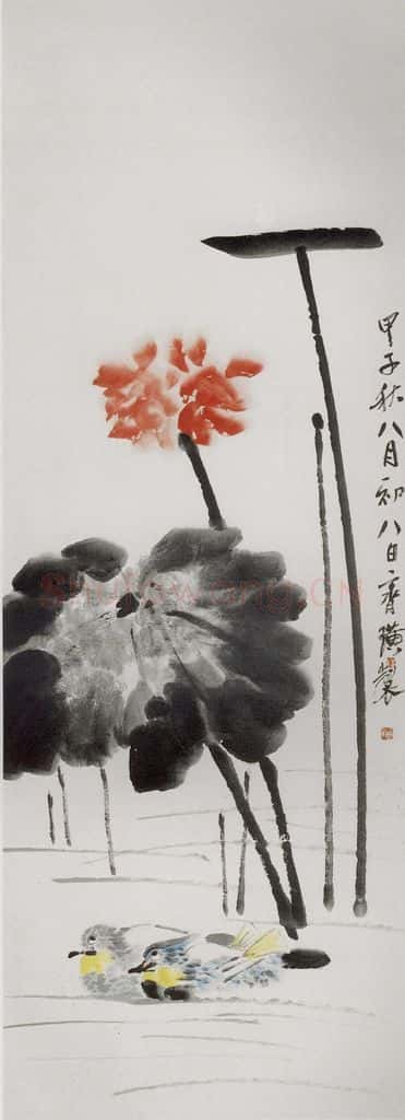 1924年 齐白石《花鸟四条屏》书画作品
