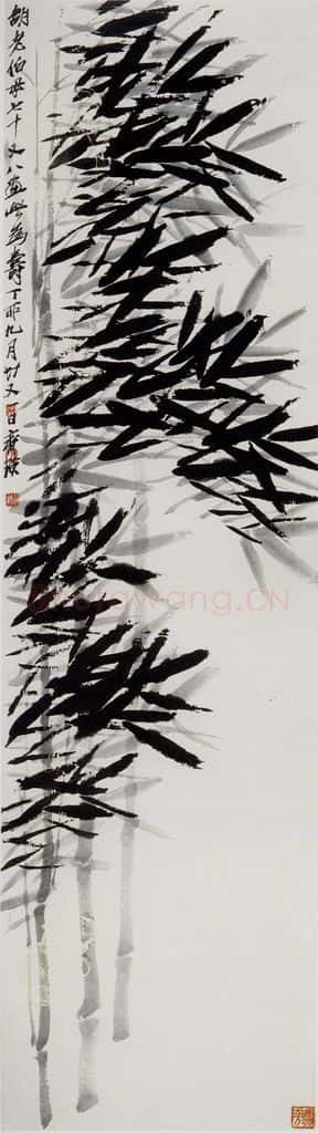 1927年 齐白石《风竹图》书画作品