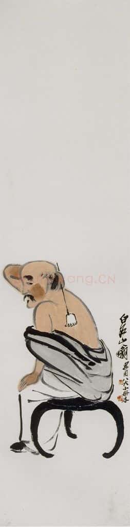 约1927年 齐白石《搔背图》书画作品