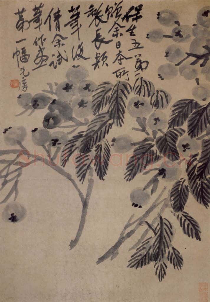 约1920年 齐白石《枇杷》书画作品