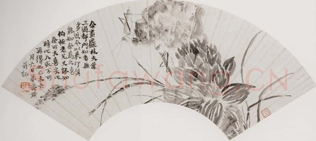 1919年 齐白石《墨花草虫》书画作品