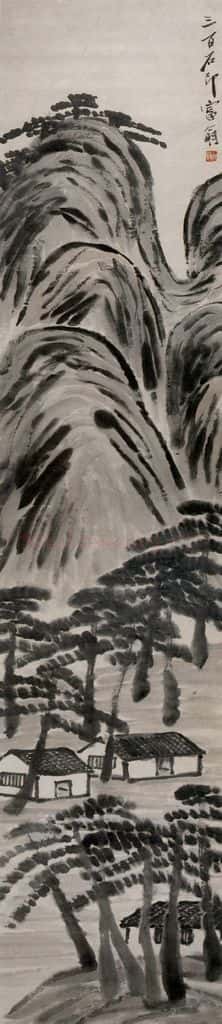 1922年 齐白石《山水四条屏》书画作品