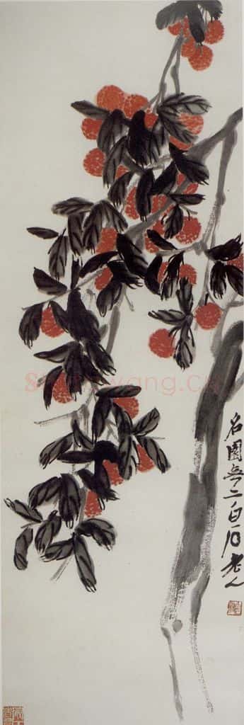 1947年 齐白石《名图无二》书画作品