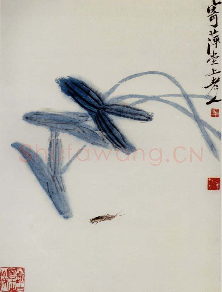 1947年 齐白石《花卉草虫册页》书画作品