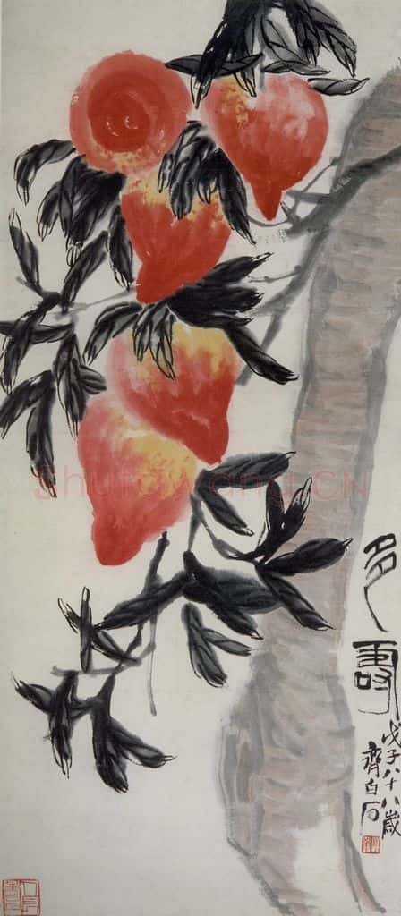 1948年 齐白石《牵牛花》书画作品