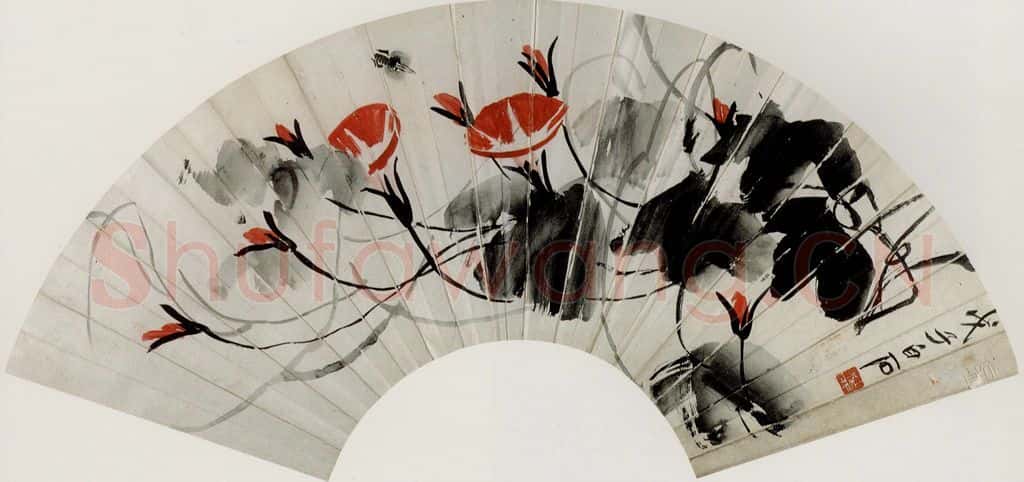 1948年 齐白石《牵牛花》书画作品
