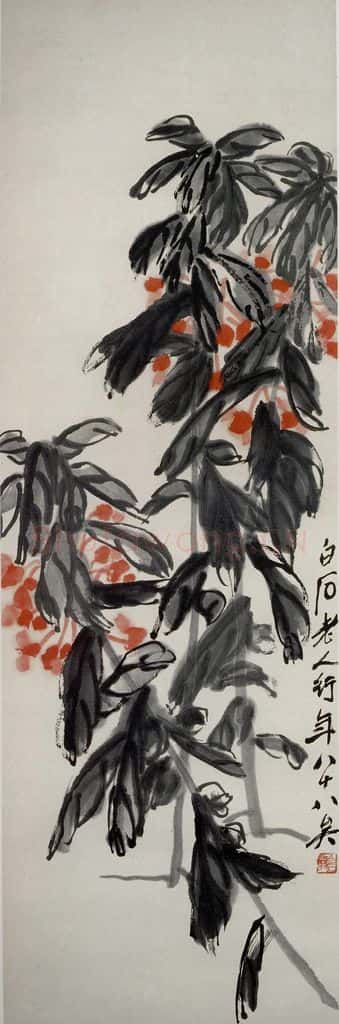 1948年 齐白石《凤仙花》书画作品