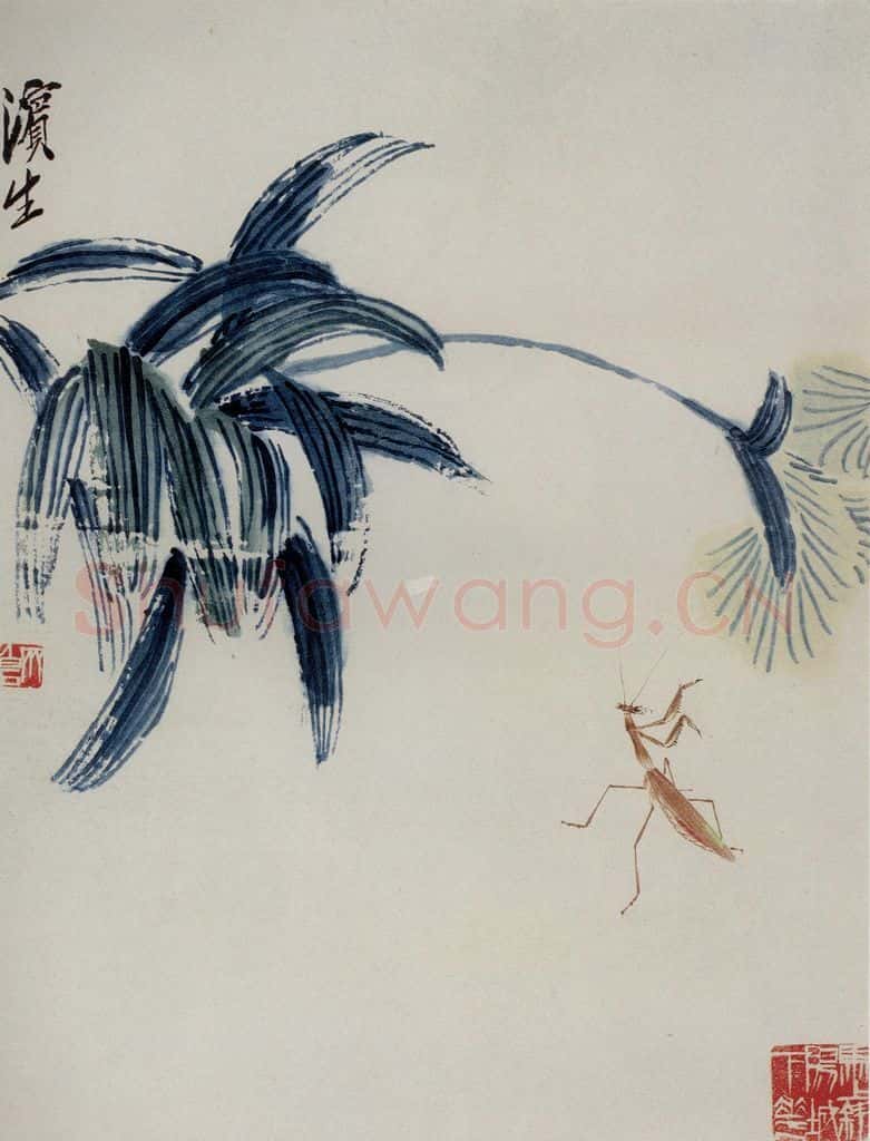 1948年 齐白石《花卉草虫册页》书画作品
