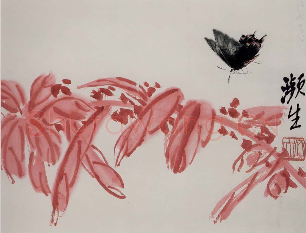 1945年 齐白石《花鸟虫草册页》书画作品