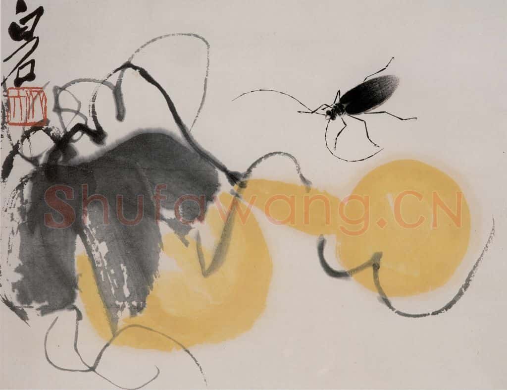 1945年 齐白石《花鸟虫草册页》书画作品