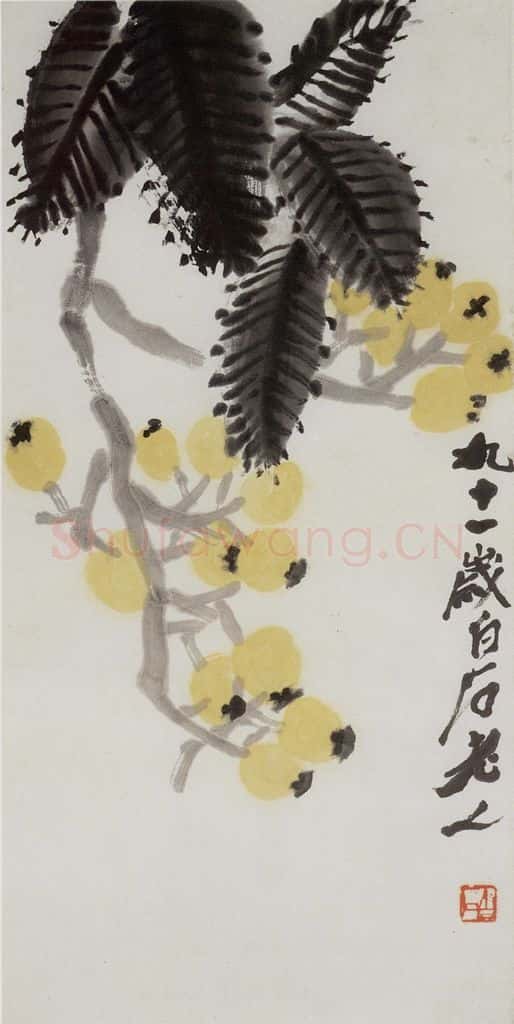 齐白石 枇杷 书画作品