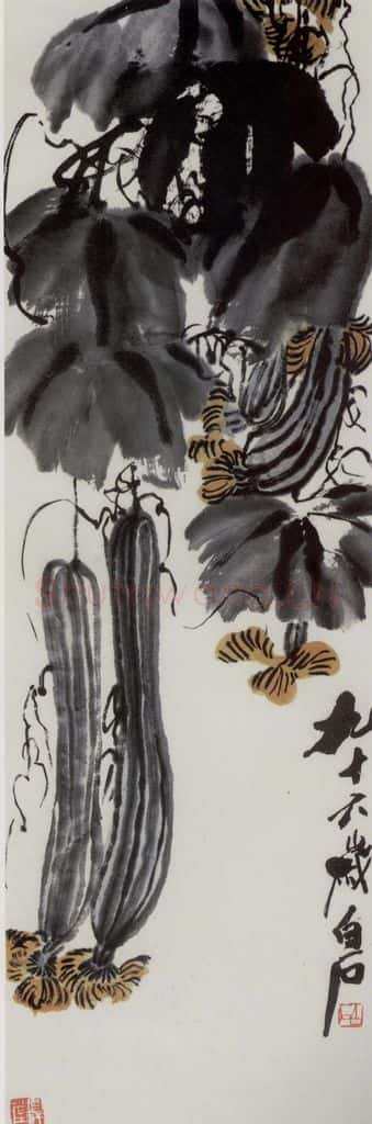  齐白石 丝瓜 书画作品