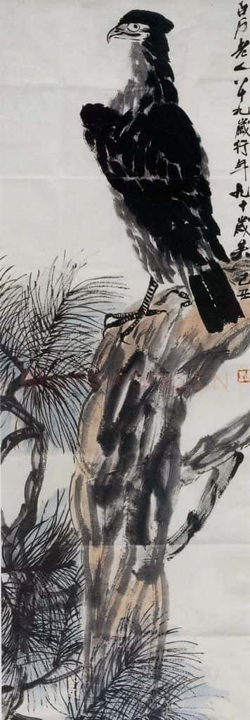 1949年 齐白石 松鹰图 书画作品