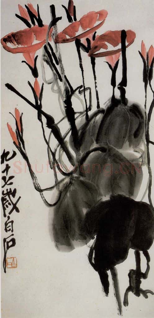 齐白石 牵牛花 书画作品